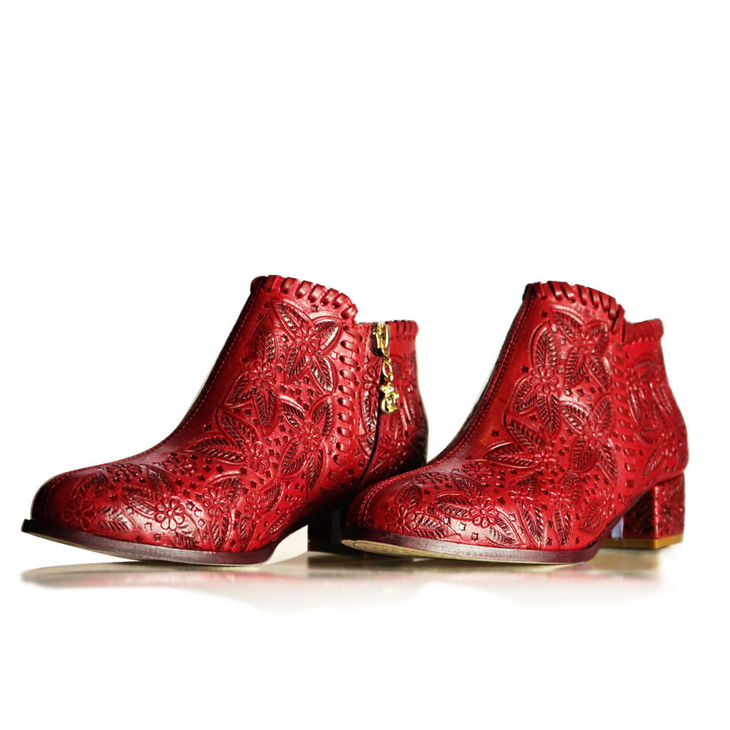 "Scarlet Daisy" CCC Ankle Bootie